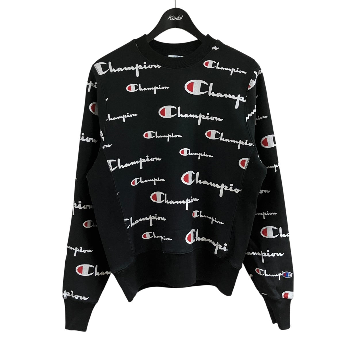 Champion ロゴ総柄クルーネックスウェット 古着・中古-1枚目のアイテム画像