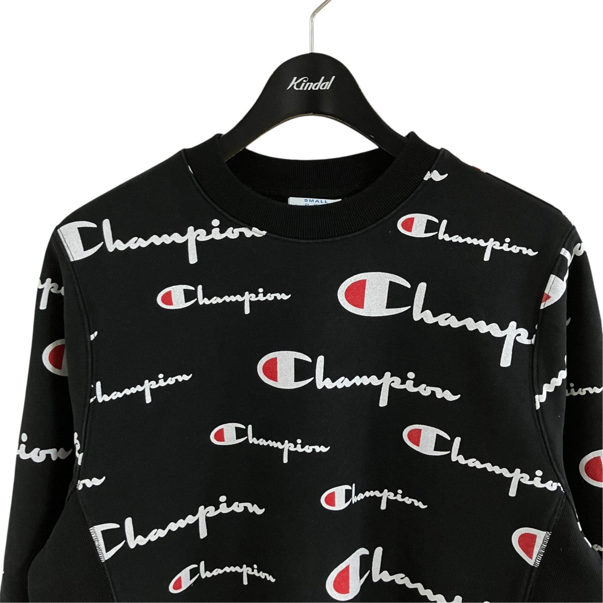 Champion ロゴ総柄クルーネックスウェット 古着・中古-2枚目のアイテム画像