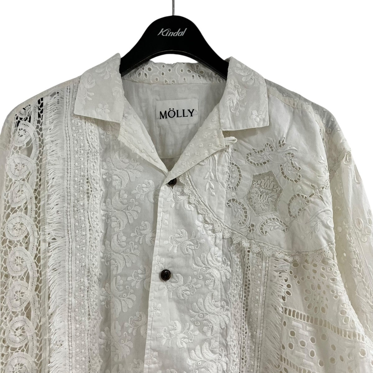 MOLLY フラワーレースシャツ 古着・中古-2枚目のアイテム画像