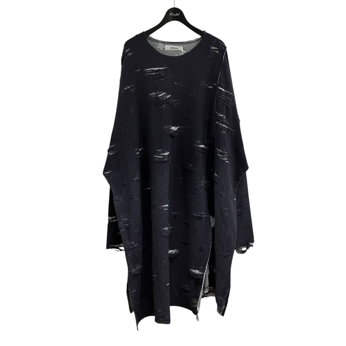 sulvam クラッシュ加工スウェットワンピース 古着・中古-1枚目のアイテム画像