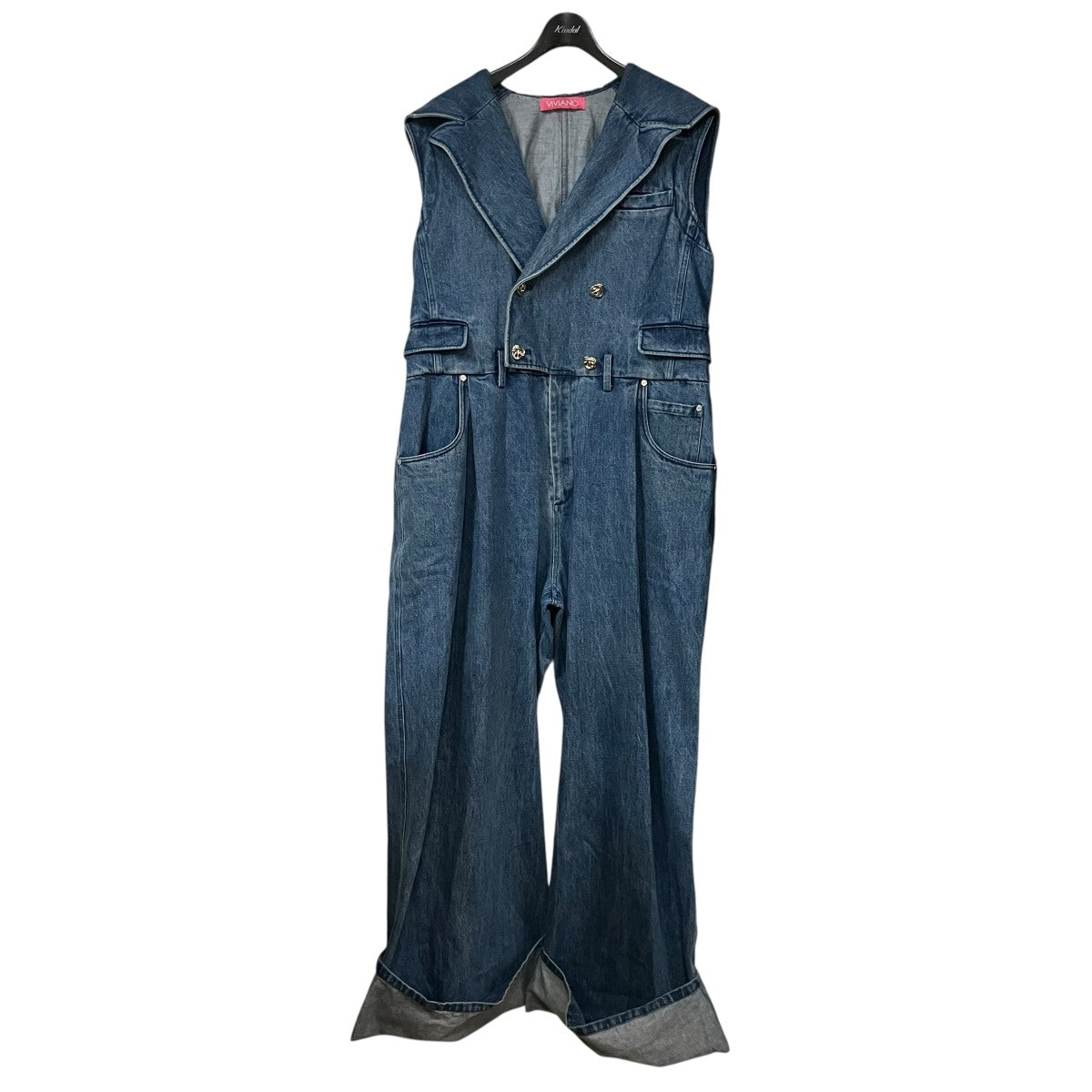 VIVIANO デニムオールインワン 古着・中古-1枚目のアイテム画像