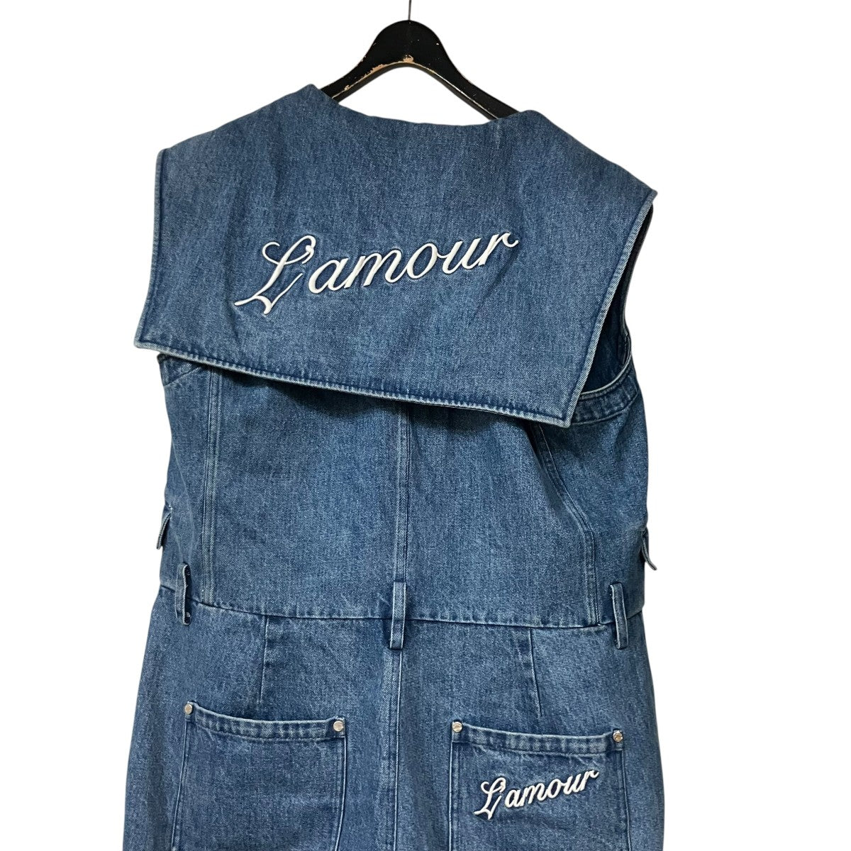 VIVIANO デニムオールインワン 古着・中古-4枚目のアイテム画像