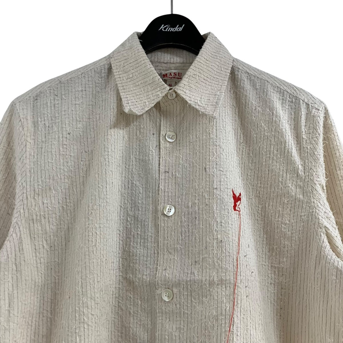MASU シャギーストライプ半袖シャツ 古着・中古-2枚目のアイテム画像