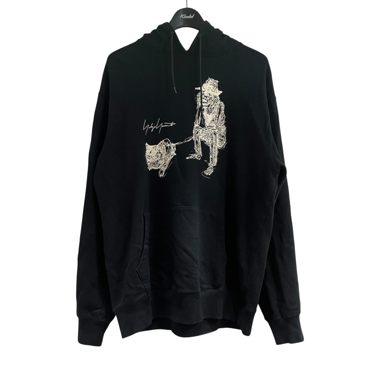 New Era×YOHJI YAMAMOTO グラフィックプリントプルオーバーパーカー 古着・中古-1枚目のアイテム画像