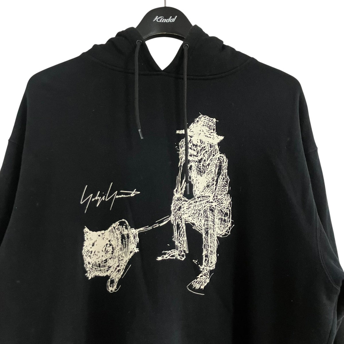New Era×YOHJI YAMAMOTO グラフィックプリントプルオーバーパーカー 古着・中古-2枚目のアイテム画像