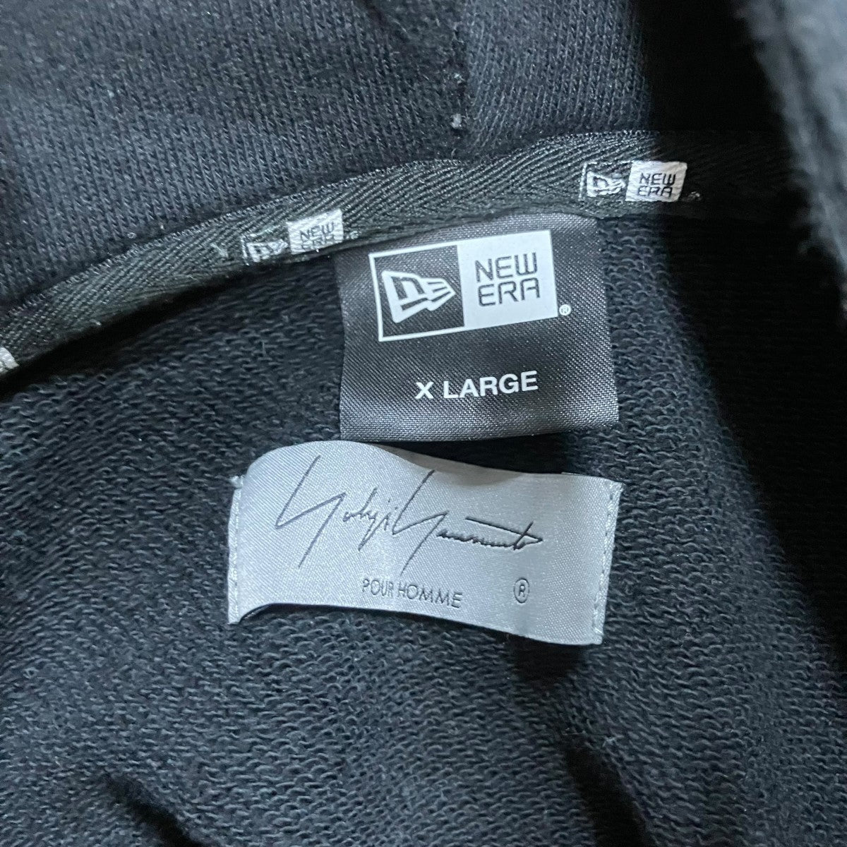 New Era×YOHJI YAMAMOTO グラフィックプリントプルオーバーパーカー 古着・中古-5枚目のアイテム画像