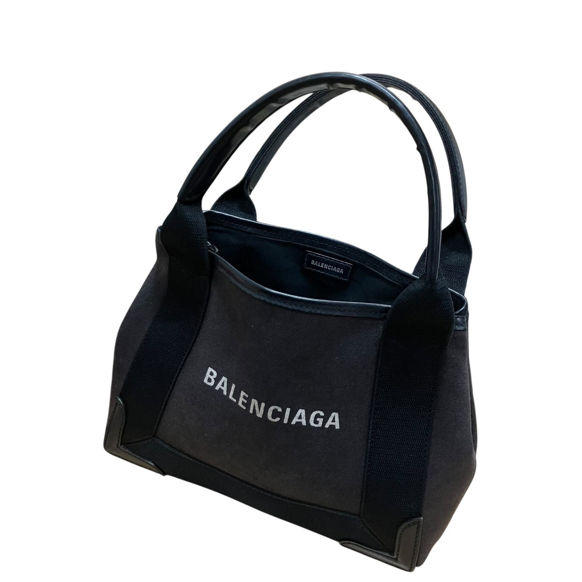 BALENCIAGA ネイビーカバスXSトートバッグ 古着・中古-1枚目のアイテム画像