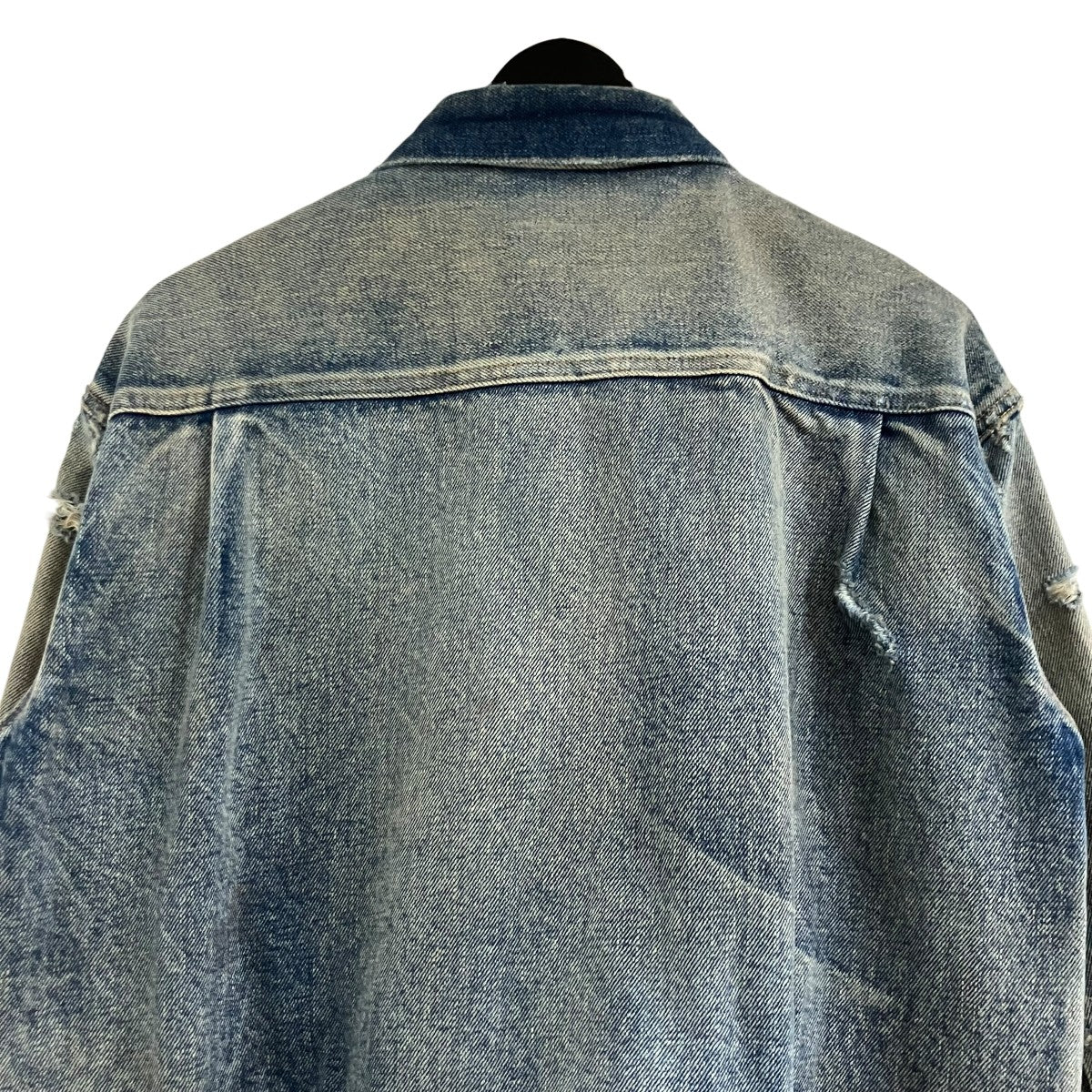 Saint Laurent Paris 21AW70s デストロイ ブランケットライニングデニムジャケット664366 古着・中古-4枚目のアイテム画像