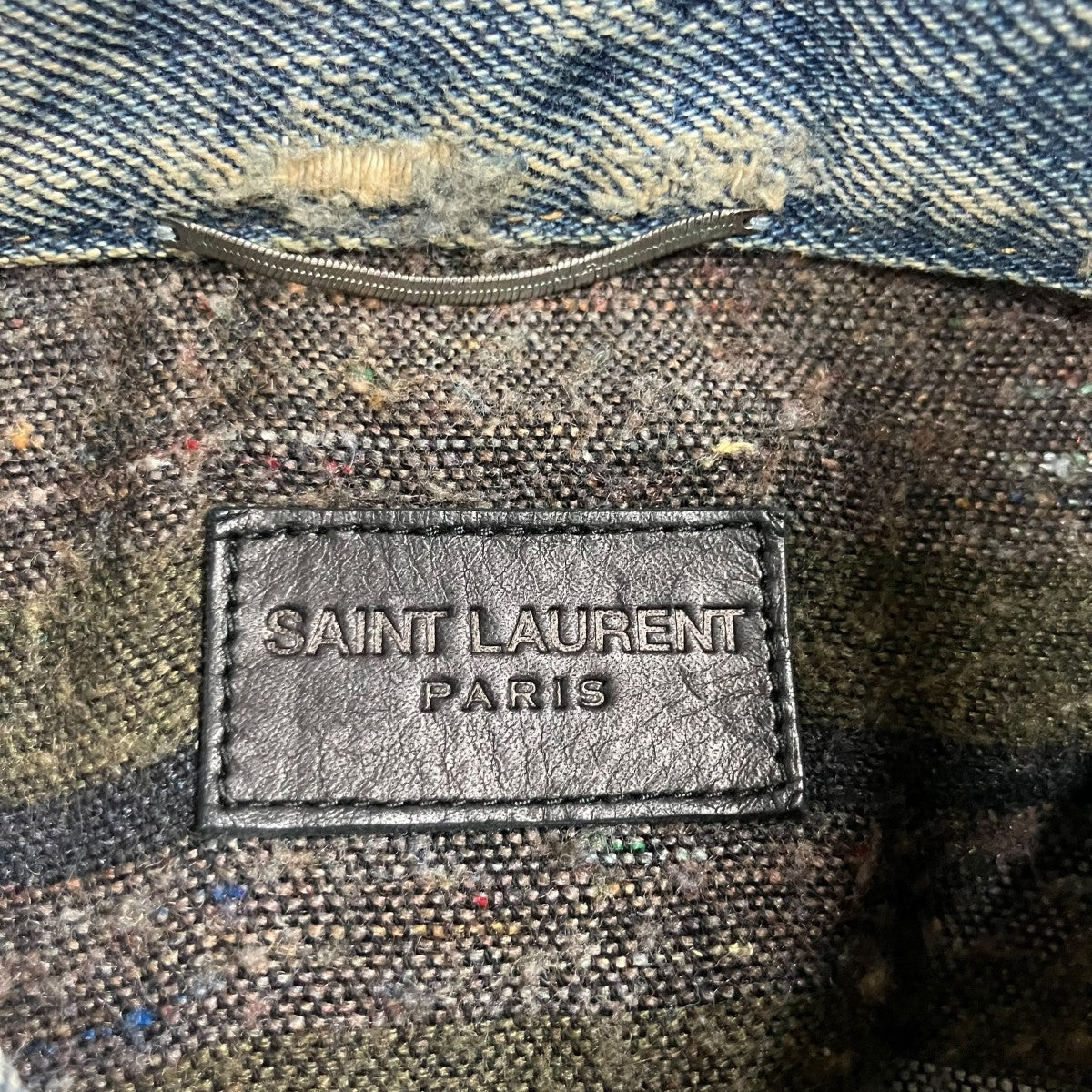 Saint Laurent Paris 21AW70s デストロイ ブランケットライニングデニムジャケット664366 古着・中古-5枚目のアイテム画像