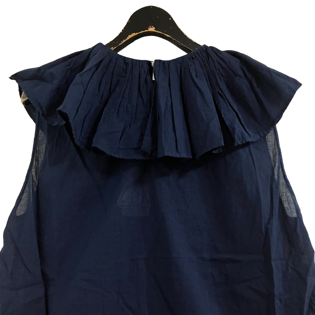R＆D．M．Co-OLDMAN’S TAILOR ピエロカラーノースリーブブラウス 古着・中古-4枚目のアイテム画像