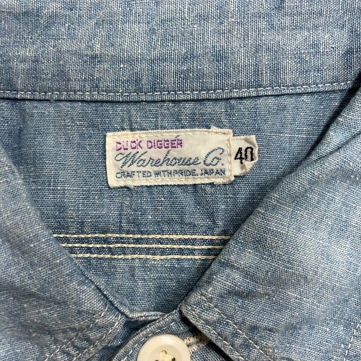 WAREHOUSE デニムシャツ 古着・中古-5枚目のアイテム画像