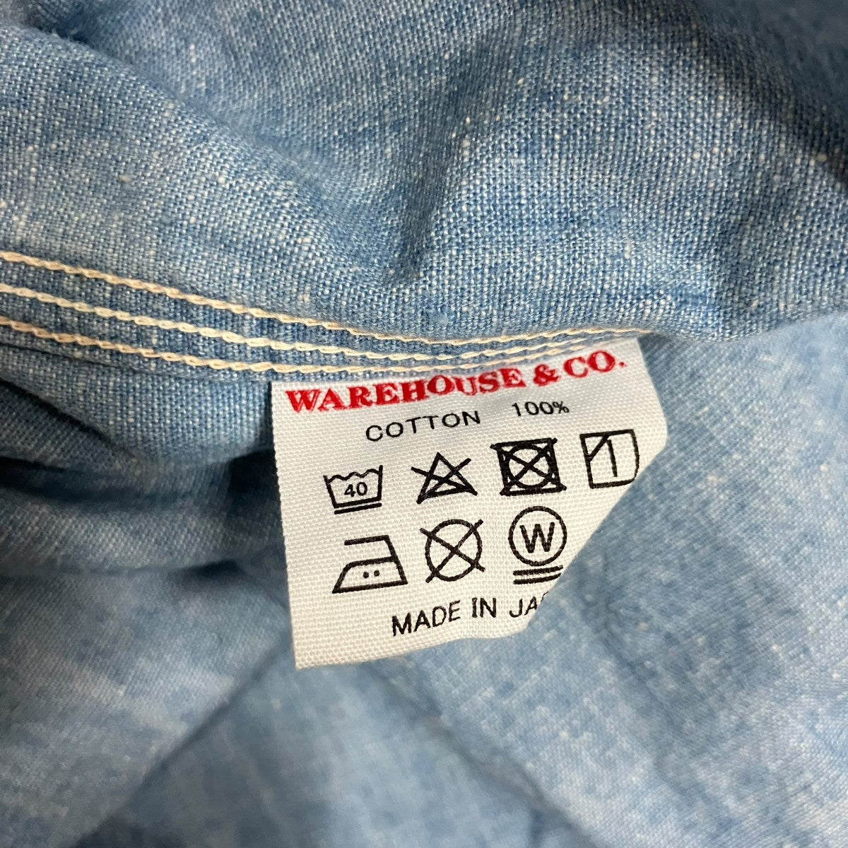 WAREHOUSE デニムシャツ 古着・中古-6枚目のアイテム画像