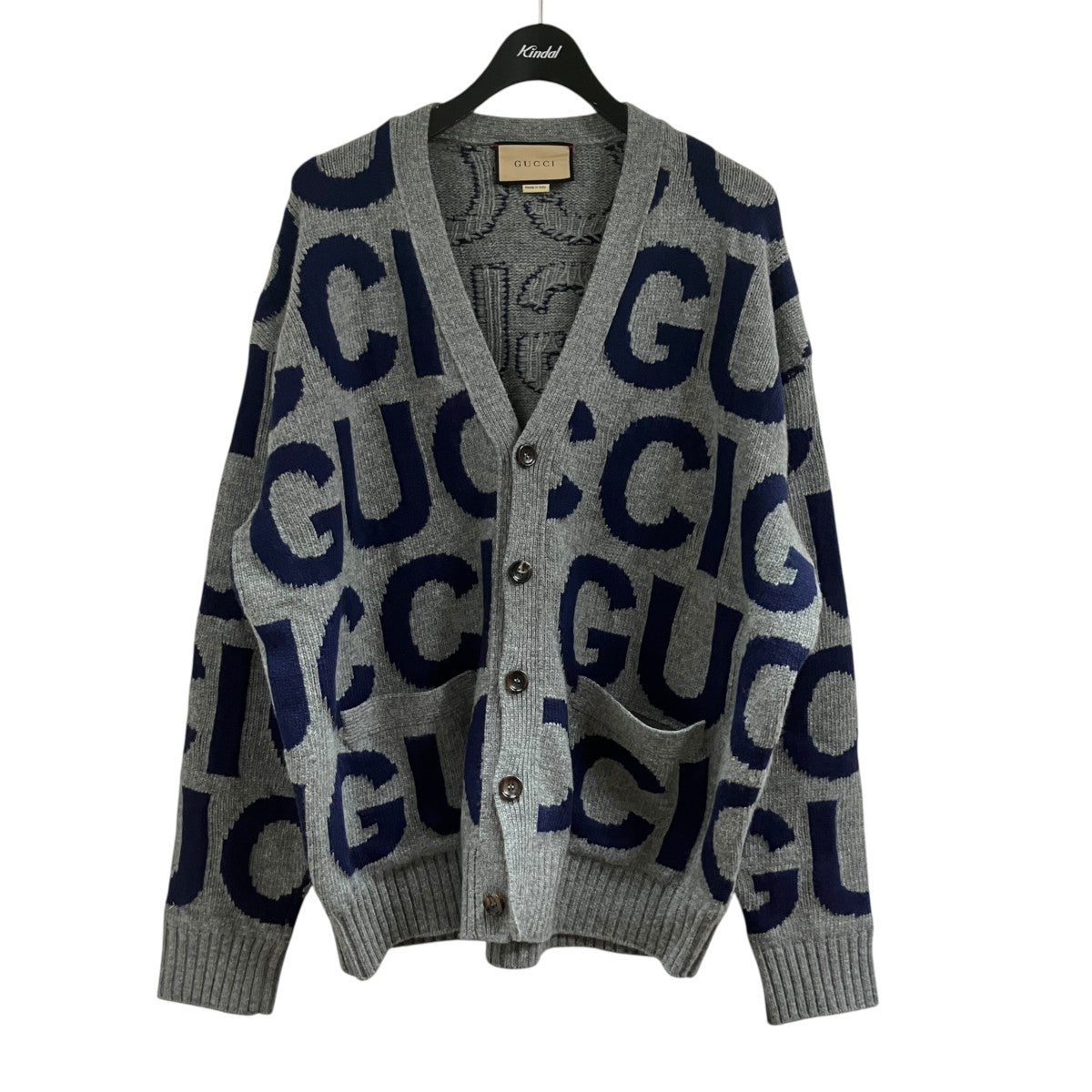 GUCCI ロゴ総柄カーディガン 古着・中古-1枚目のアイテム画像