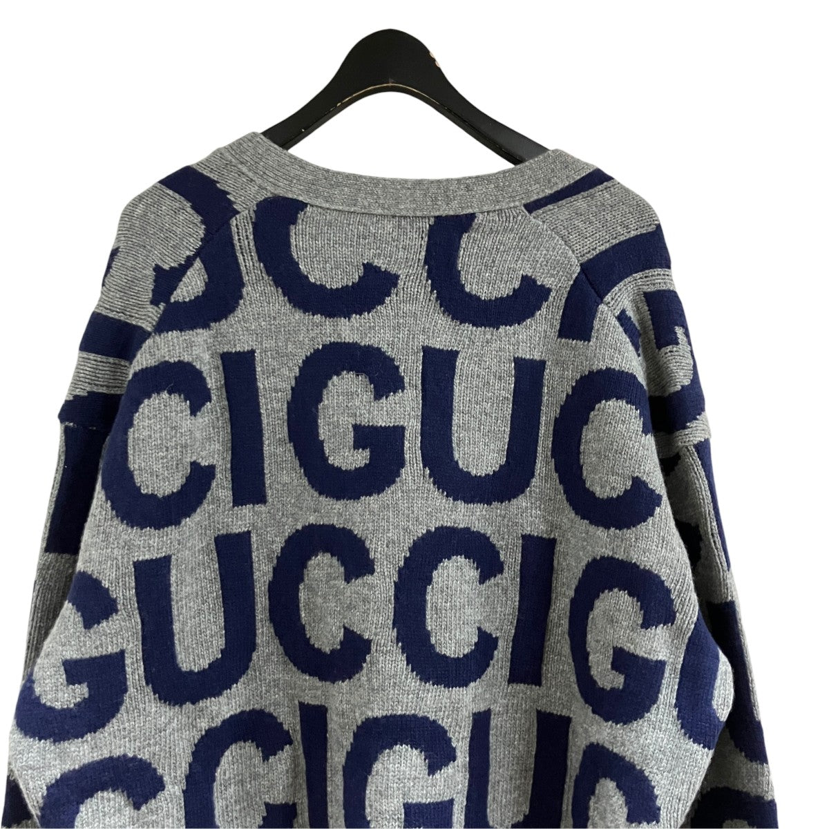 GUCCI ロゴ総柄カーディガン 古着・中古-4枚目のアイテム画像