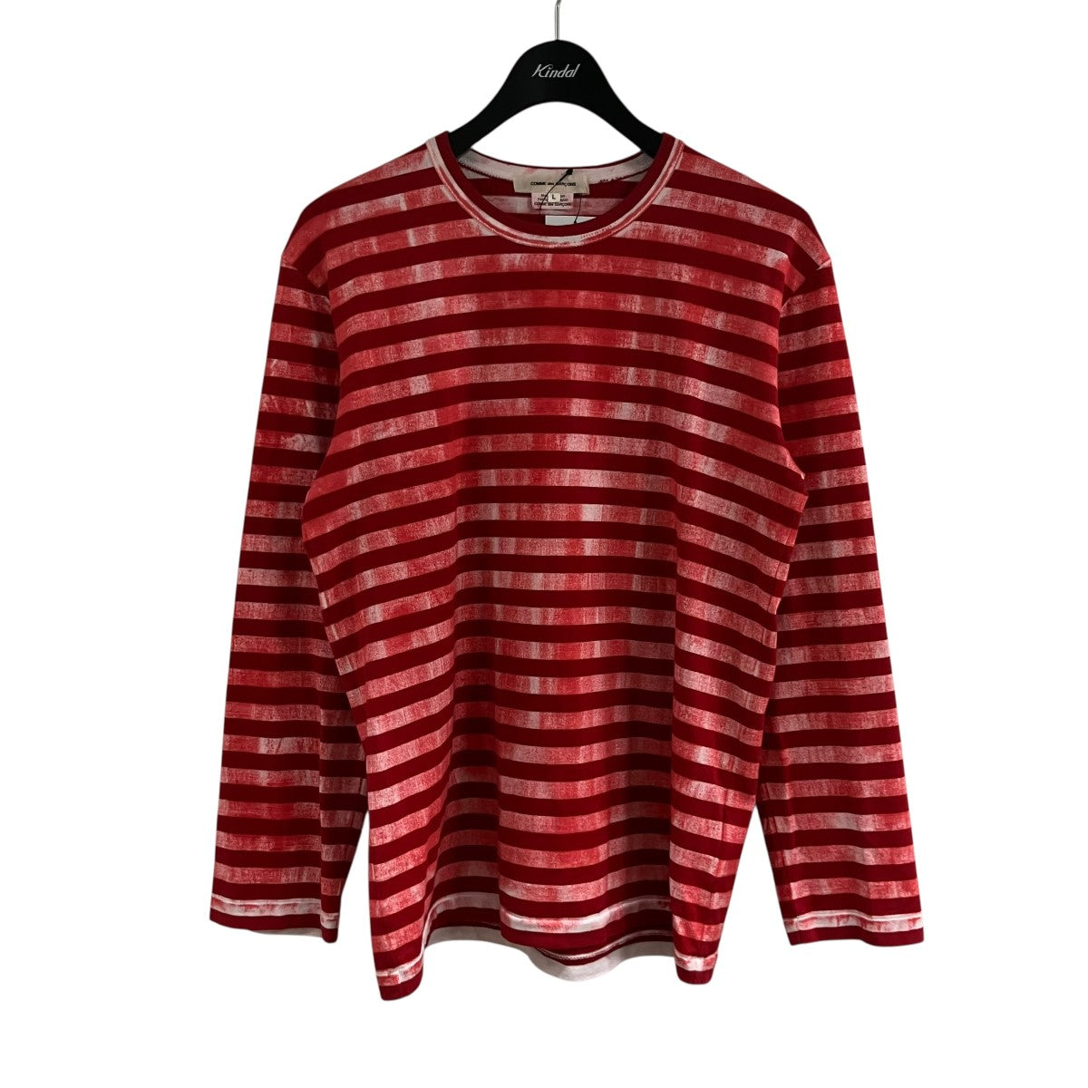 COMME des GARCONS ガーメントダイドボーダーTシャツ 古着・中古-1枚目のアイテム画像
