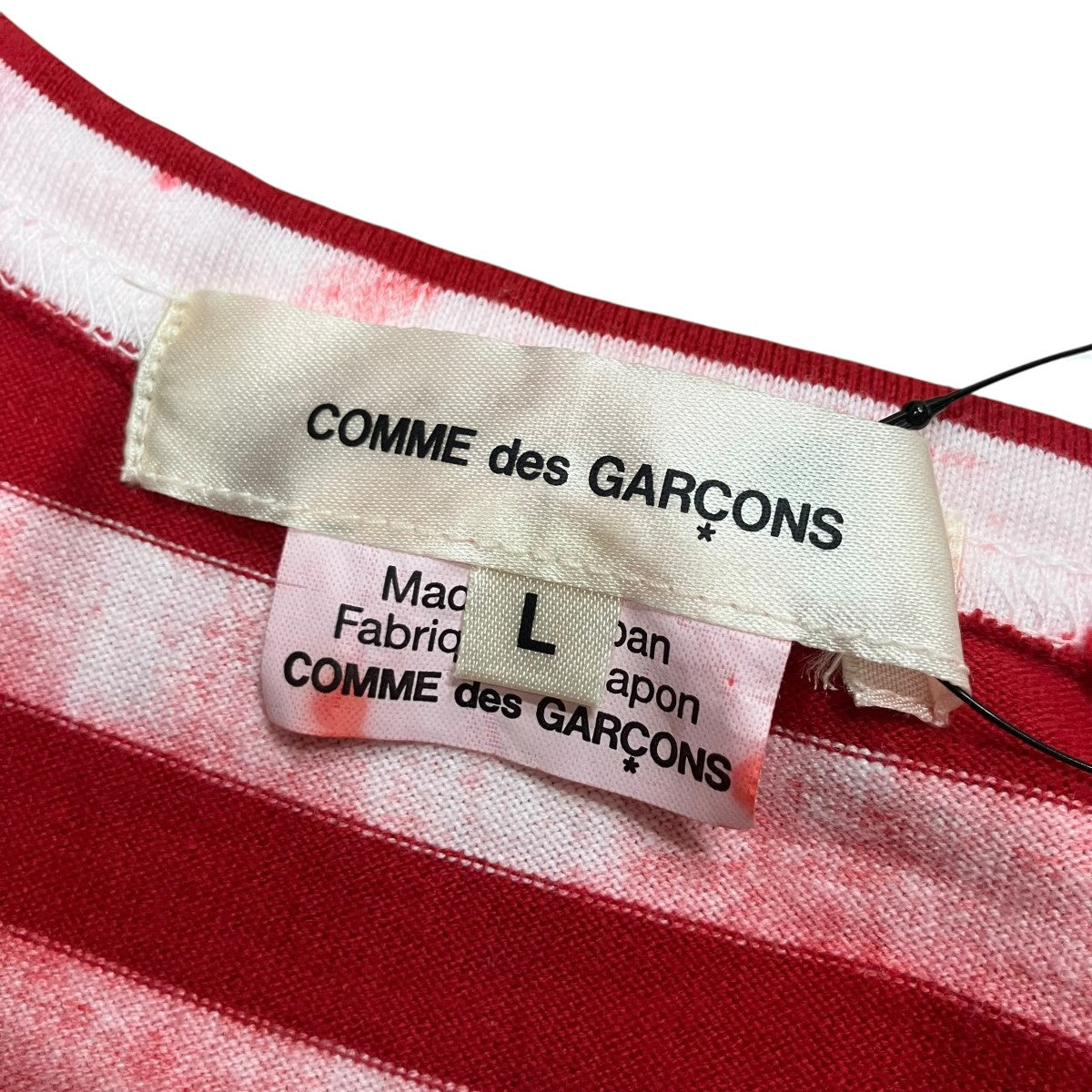 COMME des GARCONS ガーメントダイドボーダーTシャツ 古着・中古-5枚目のアイテム画像