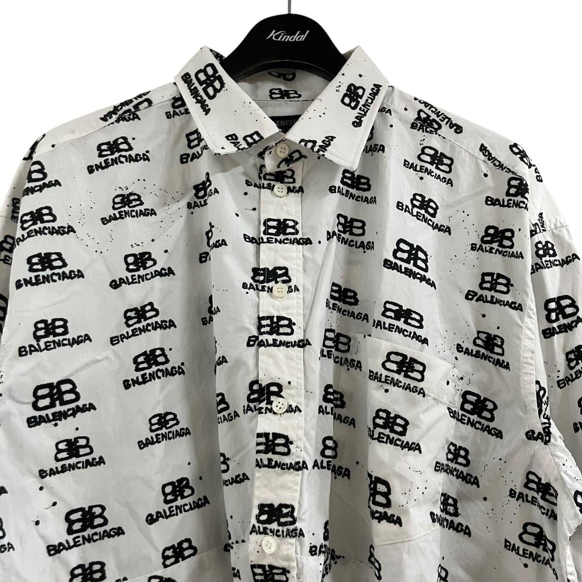 BALENCIAGA ロゴ総柄シャツ 古着・中古-2枚目のアイテム画像