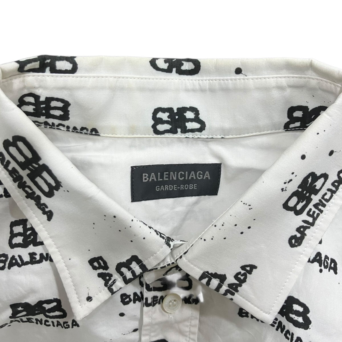 BALENCIAGA ロゴ総柄シャツ 古着・中古-5枚目のアイテム画像