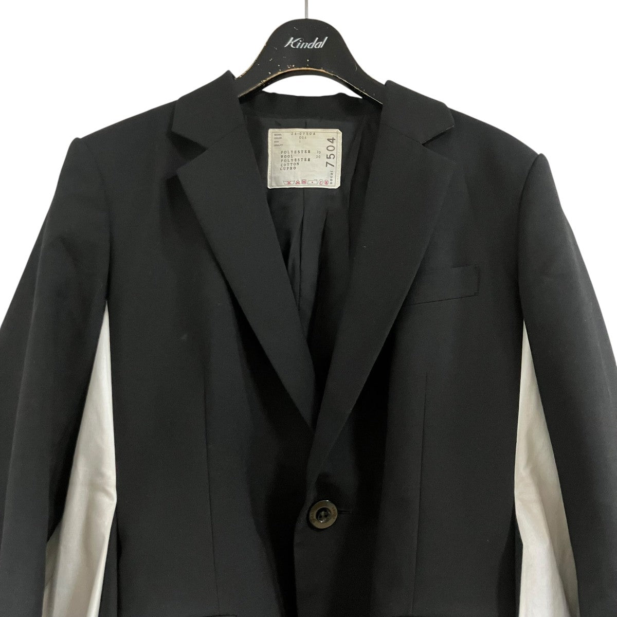 sacai スーチング×コットンポプリンジャケット 古着・中古-2枚目のアイテム画像