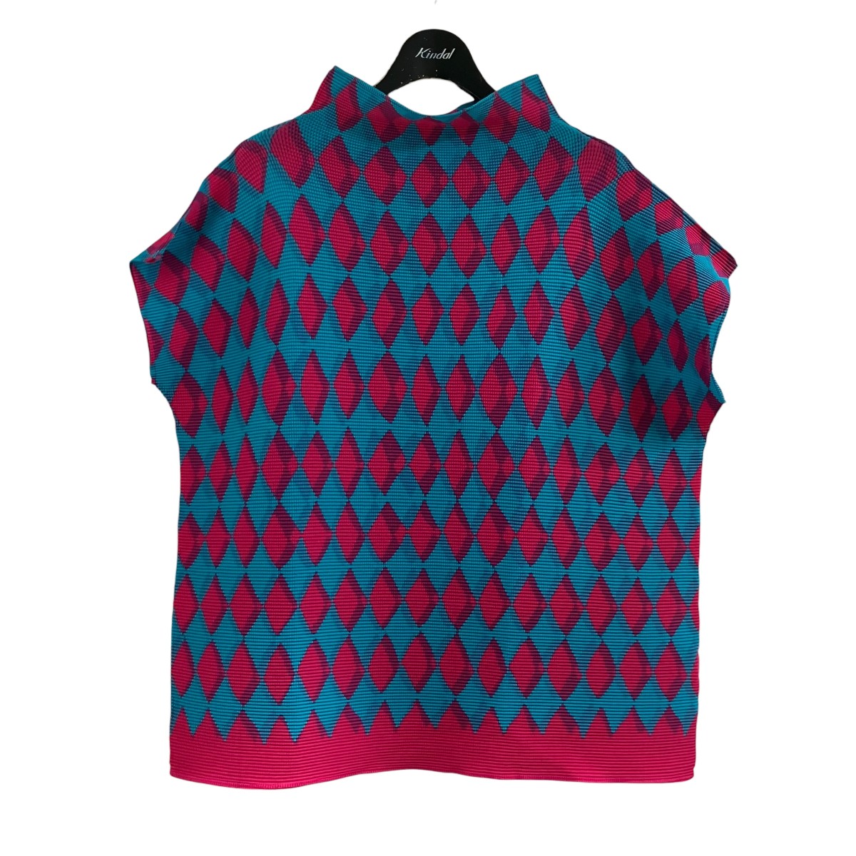 me ISSEY MIYAKE ダイヤモンド総柄ノースリーブブラウス 古着・中古-1枚目のアイテム画像