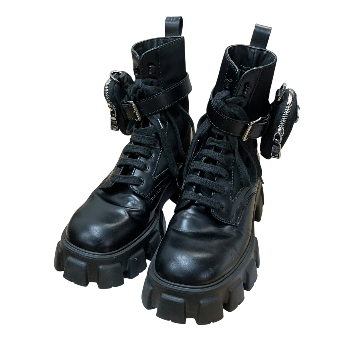 PRADA モノリス レースアップブーツ 古着・中古-1枚目のアイテム画像