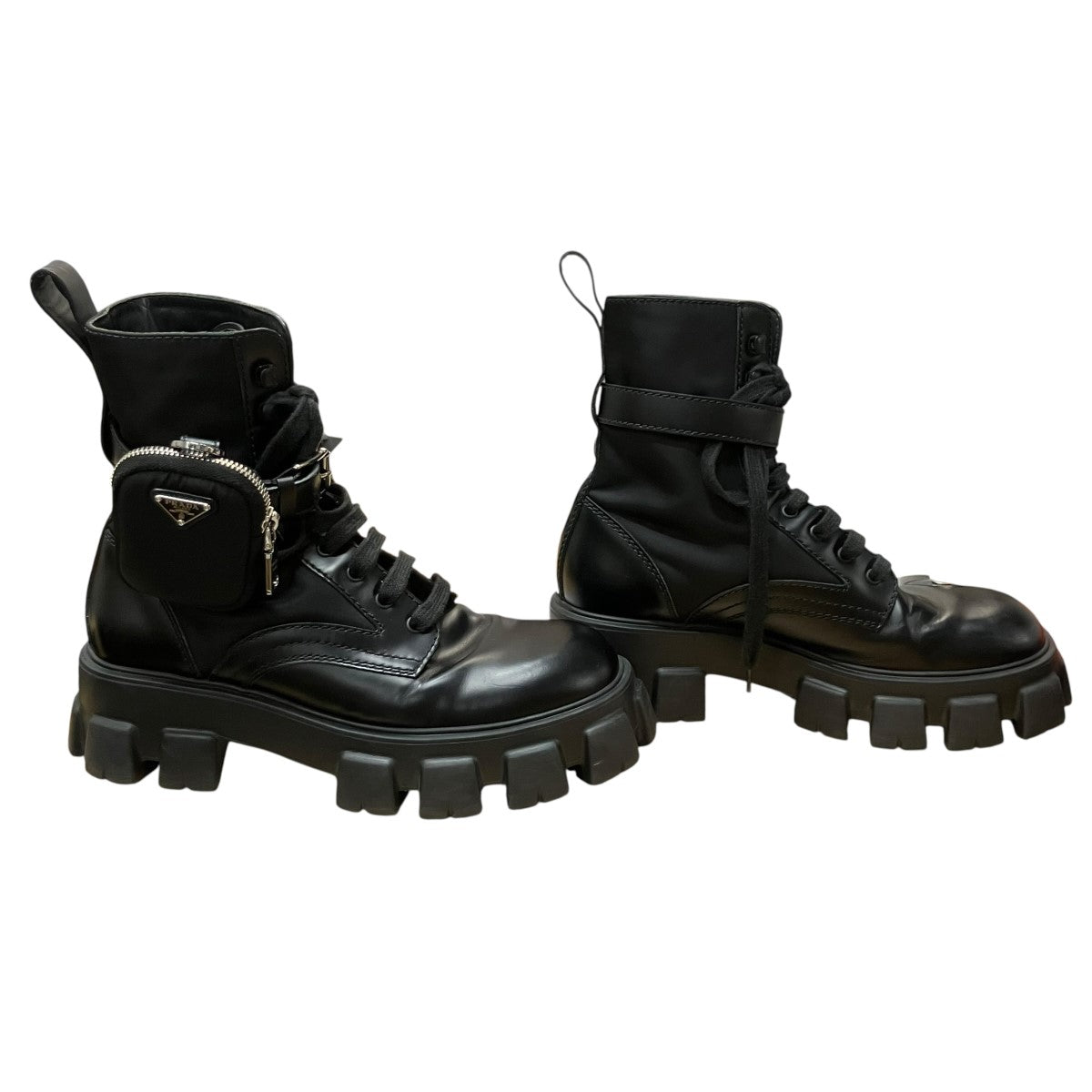 PRADA モノリス レースアップブーツ 古着・中古-4枚目のアイテム画像