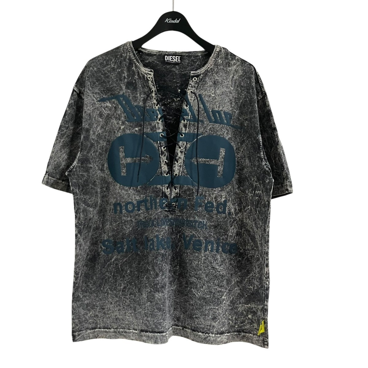 DIESEL ブリーチレースアップTシャツ 古着・中古-1枚目のアイテム画像