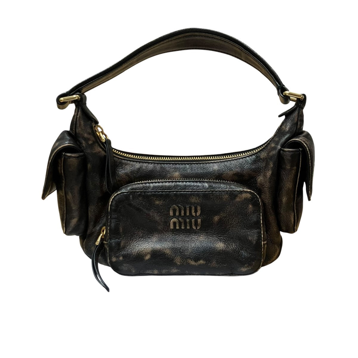 MIU MIU ナッパレザーポケットバッグ 古着・中古-2枚目のアイテム画像