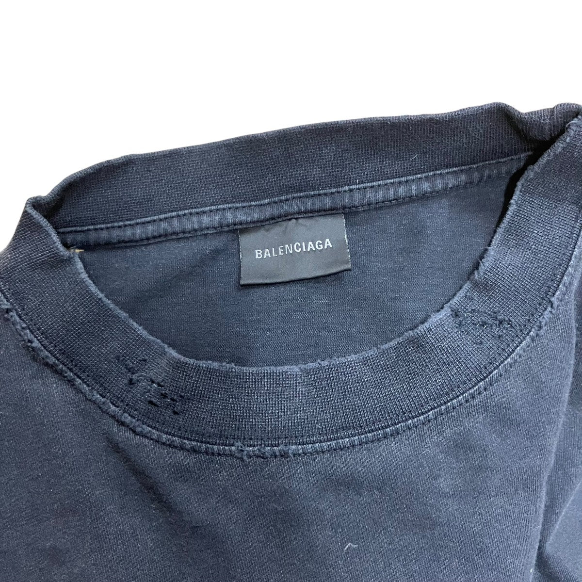 BALENCIAGA ダメージ加工テープロゴカットソー ロングスリーブTシャツ 古着・中古-7枚目のアイテム画像