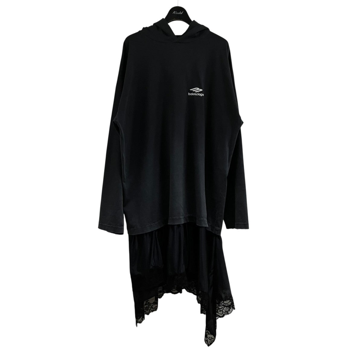 BALENCIAGA レタープリント フーディ カットソーレイヤードワンピース ドレス 古着・中古-1枚目のアイテム画像