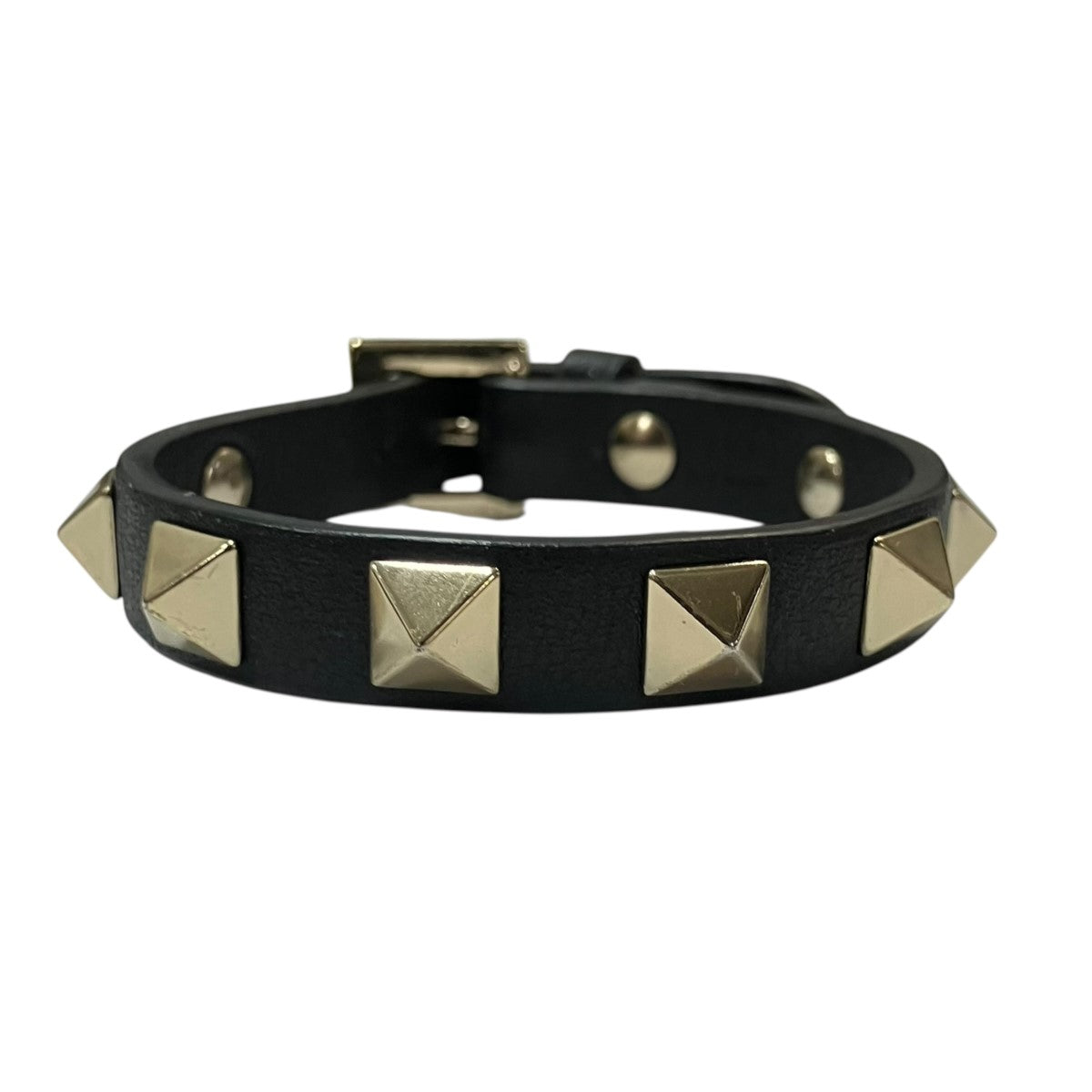 VALENTINO レザーロックスタッズブレスレット 古着・中古-4枚目のアイテム画像
