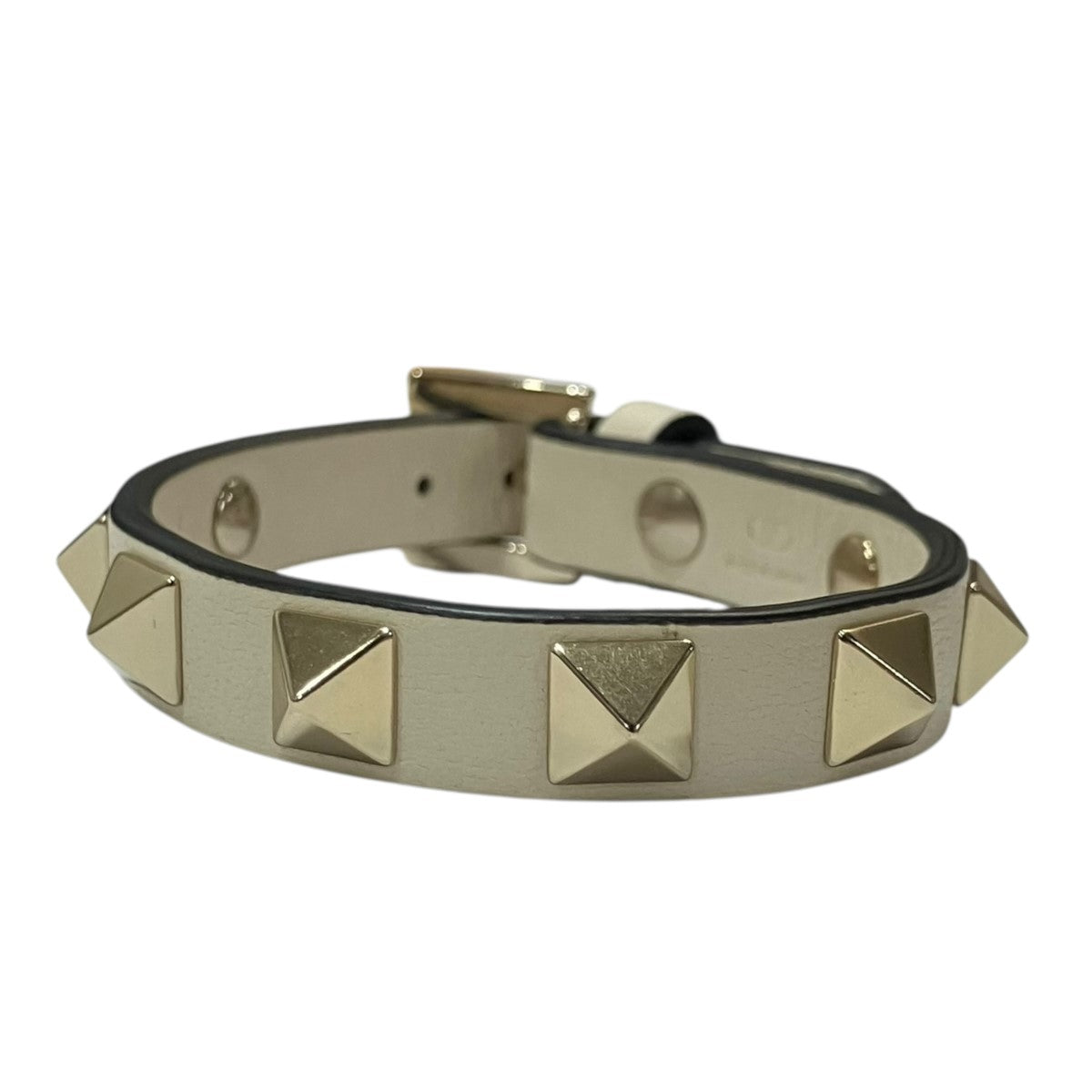 VALENTINO レザーロックスタッズブレスレット 古着・中古-4枚目のアイテム画像