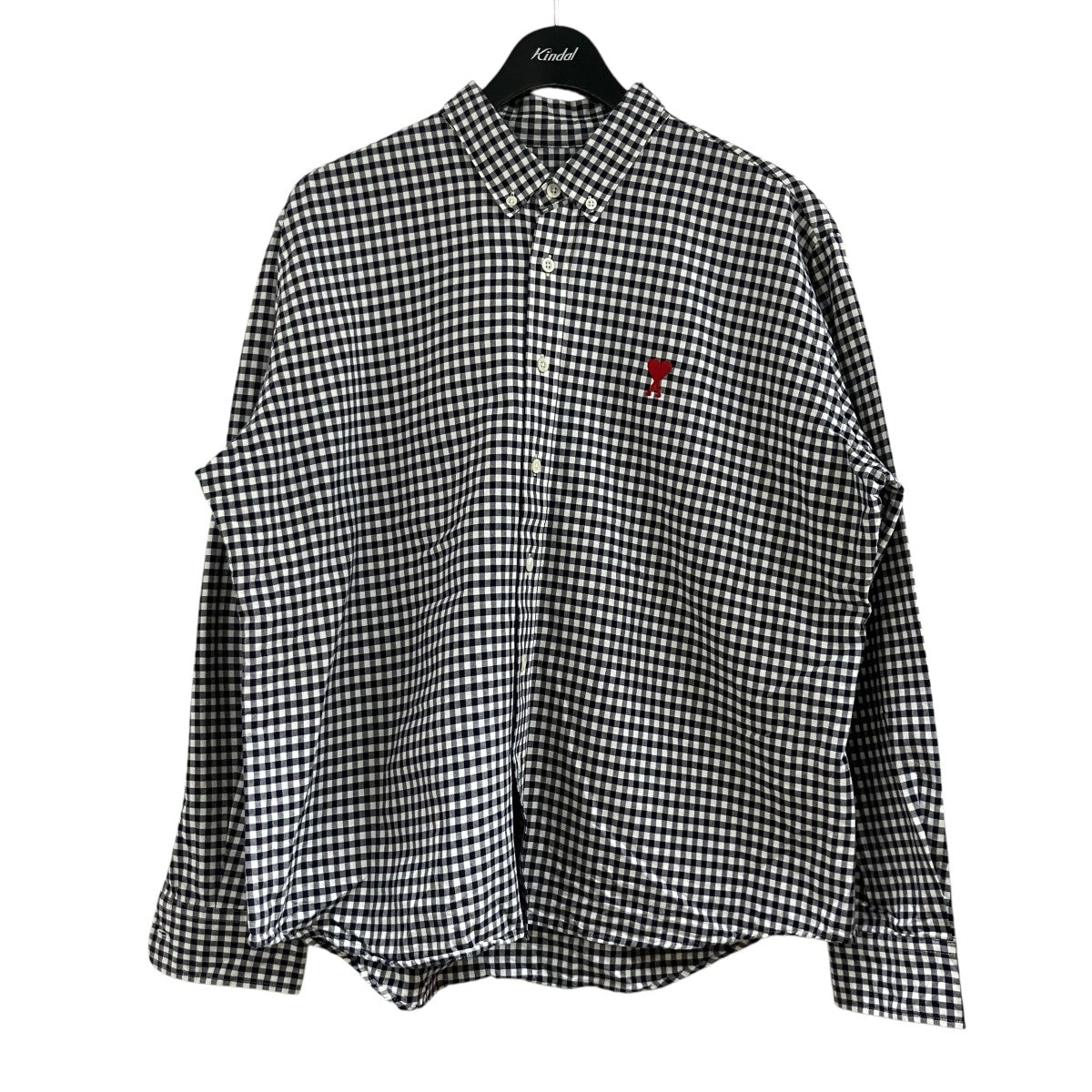 AMI PARIS ハートロゴギンガムチェックシャツ 古着・中古-1枚目のアイテム画像