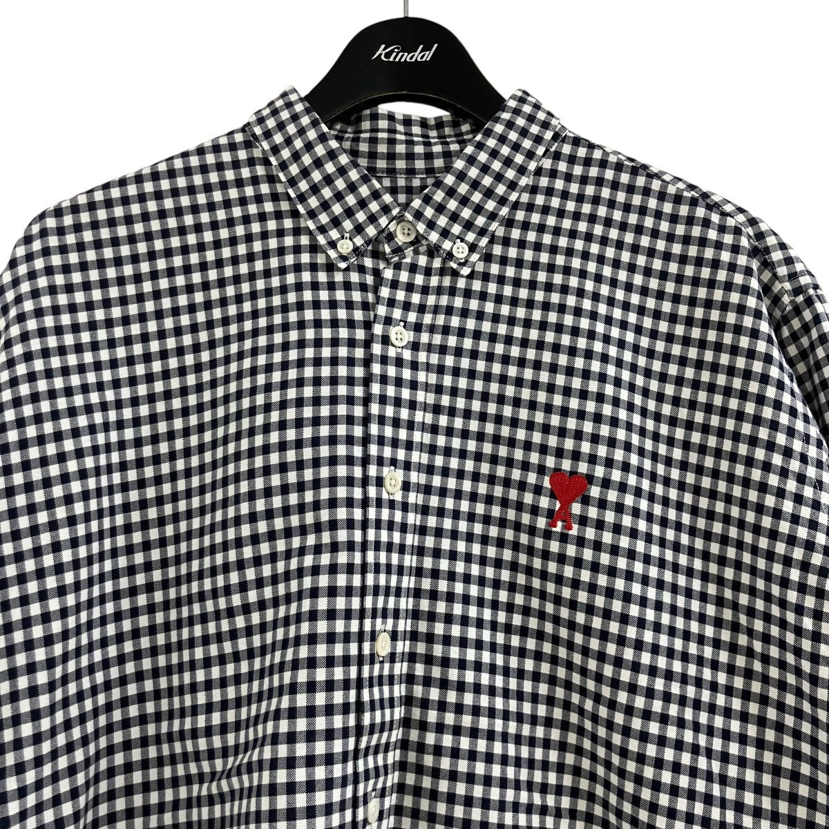 AMI PARIS ハートロゴギンガムチェックシャツ 古着・中古-2枚目のアイテム画像