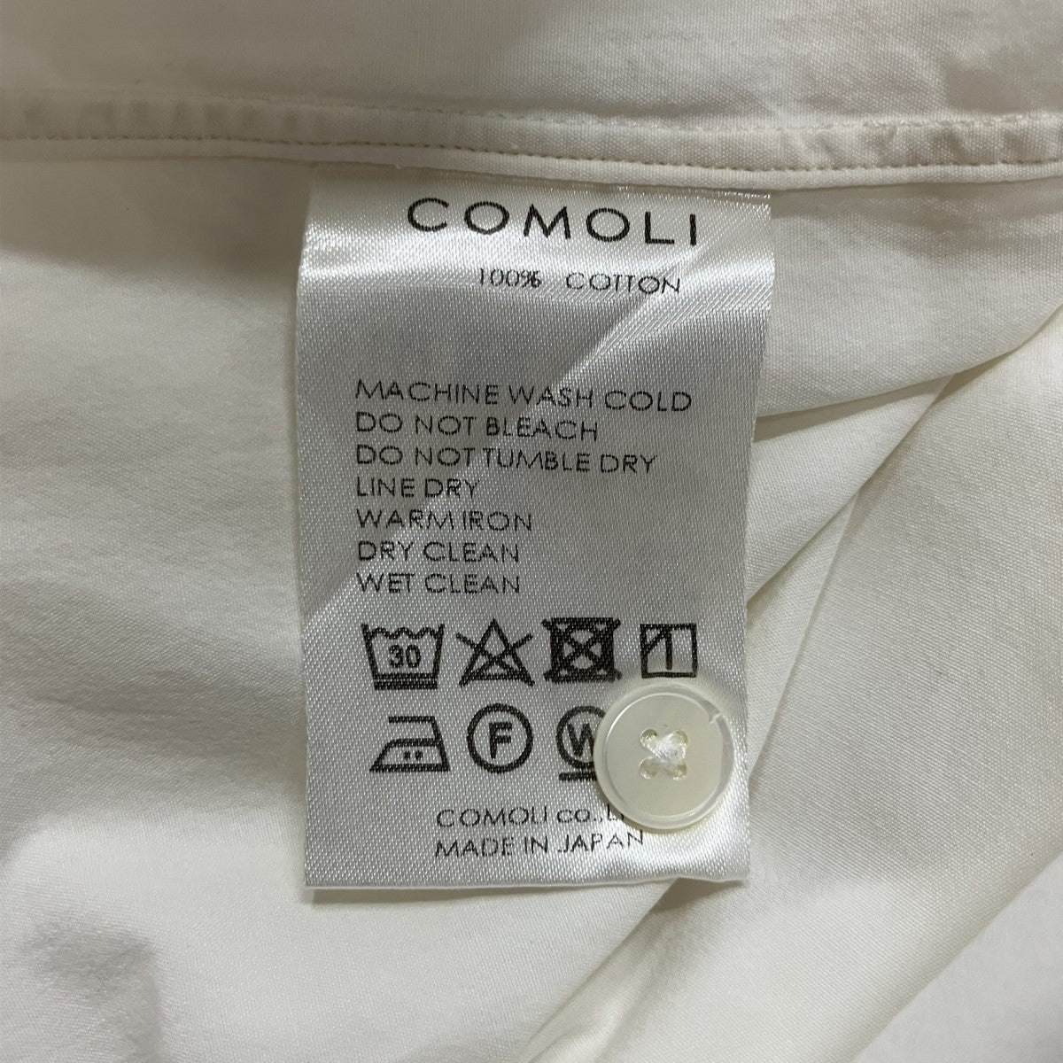 COMOLI バンドカラーシャツ 古着・中古-7枚目のアイテム画像