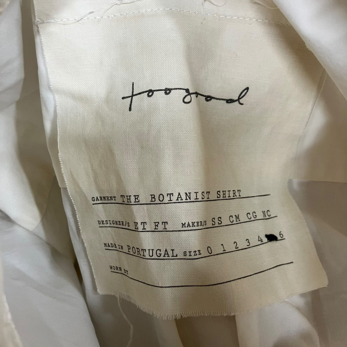 toogood スタンドカラーシャツ 古着・中古-6枚目のアイテム画像