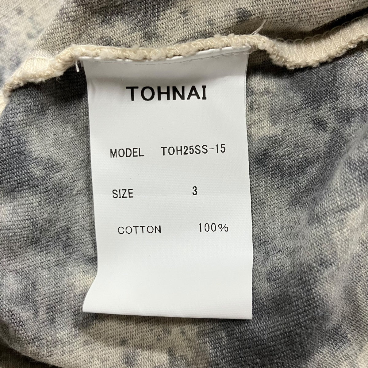 TOHNAI 25SSブリーチ加工TシャツTOH25SS-15 古着・中古-6枚目のアイテム画像