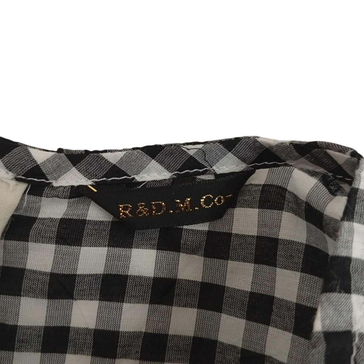 R＆D．M．Co-OLDMAN’S TAILOR ギンガムチェックブラウス 古着・中古-3枚目のアイテム画像
