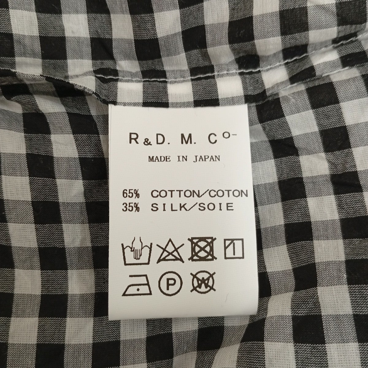 R＆D．M．Co-OLDMAN’S TAILOR ギンガムチェックブラウス 古着・中古-4枚目のアイテム画像