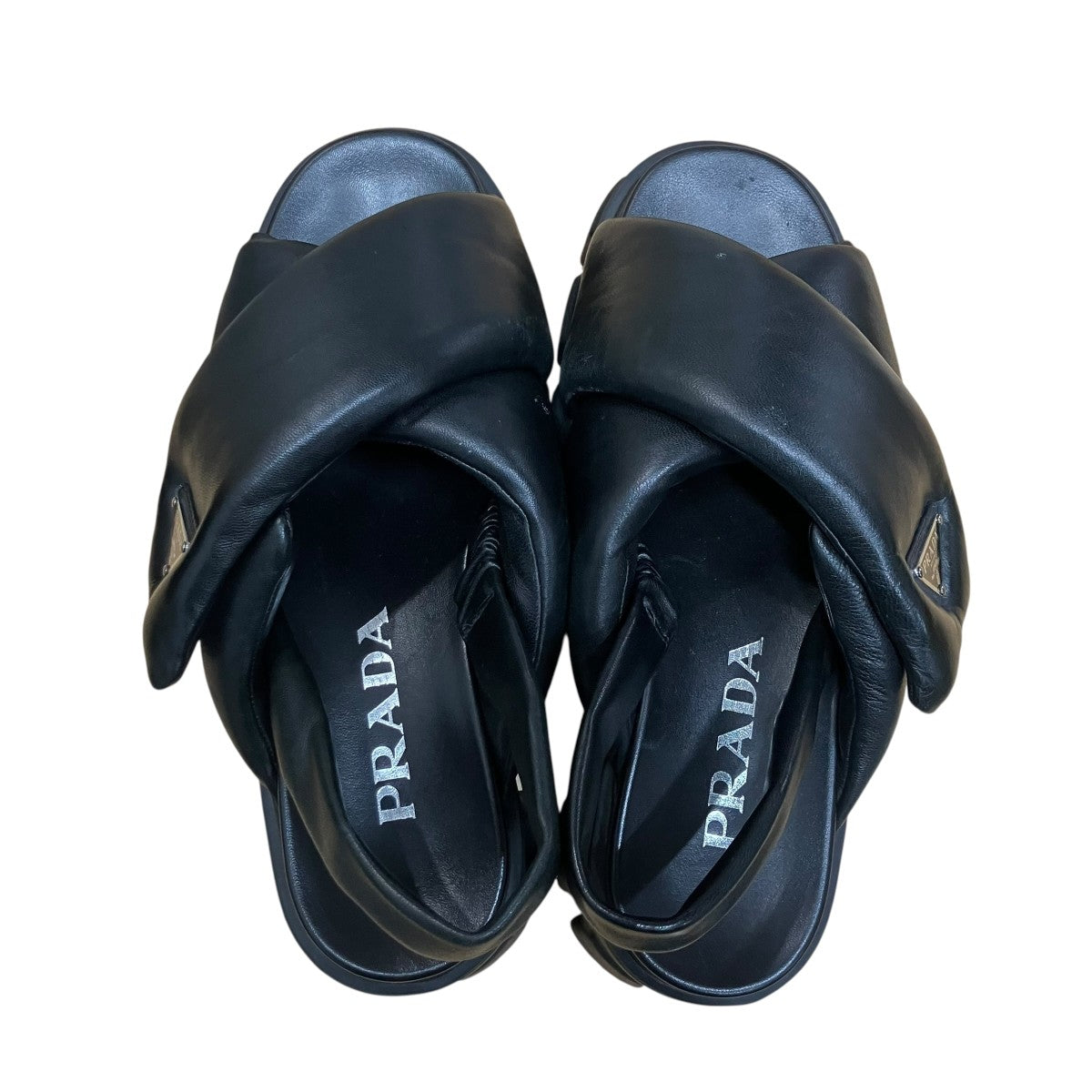 PRADA モノリストライアングルロゴナッパレザーサンダル 古着・中古-6枚目のアイテム画像