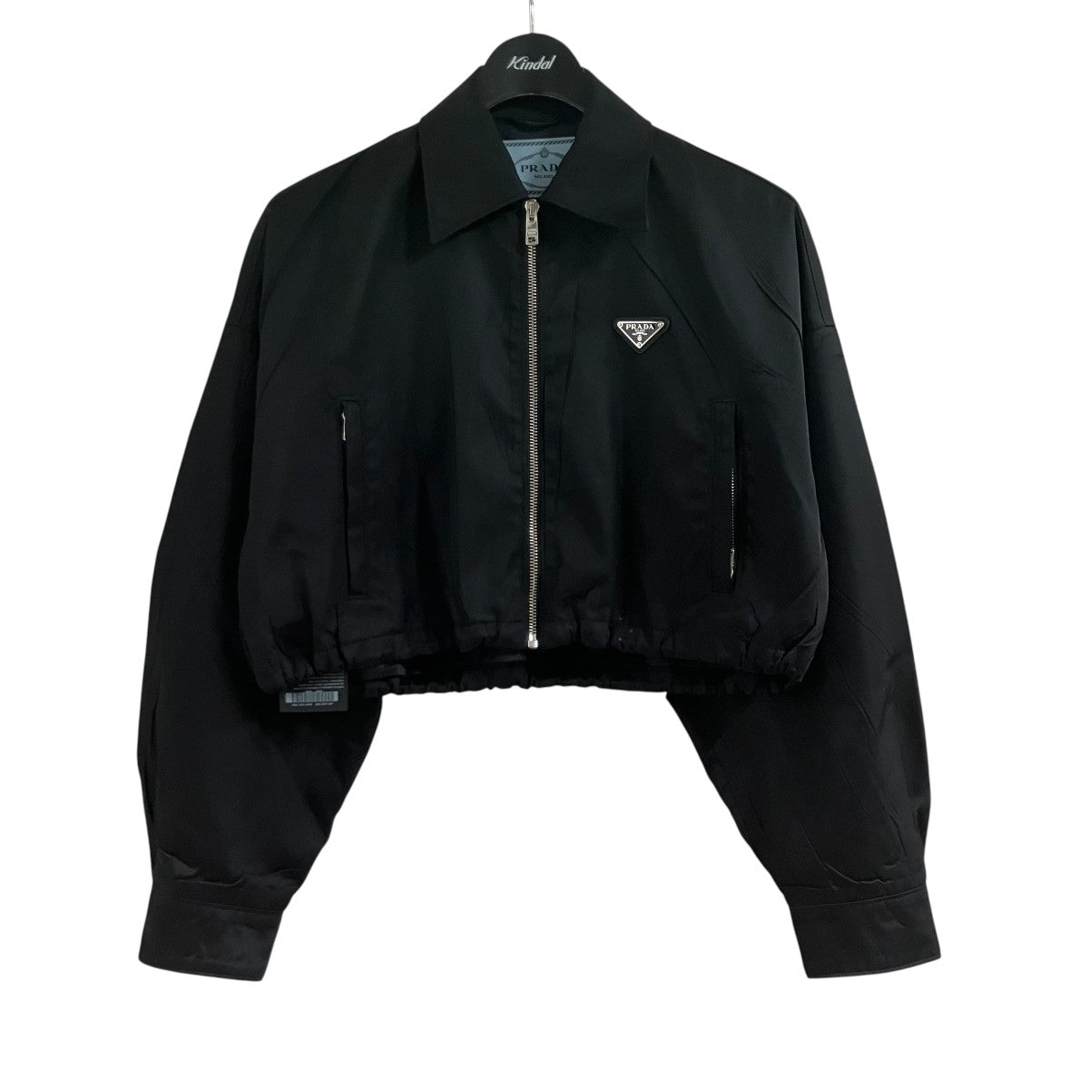 PRADA クロップドリナイロントライアングルロゴジャケット 古着・中古-1枚目のアイテム画像