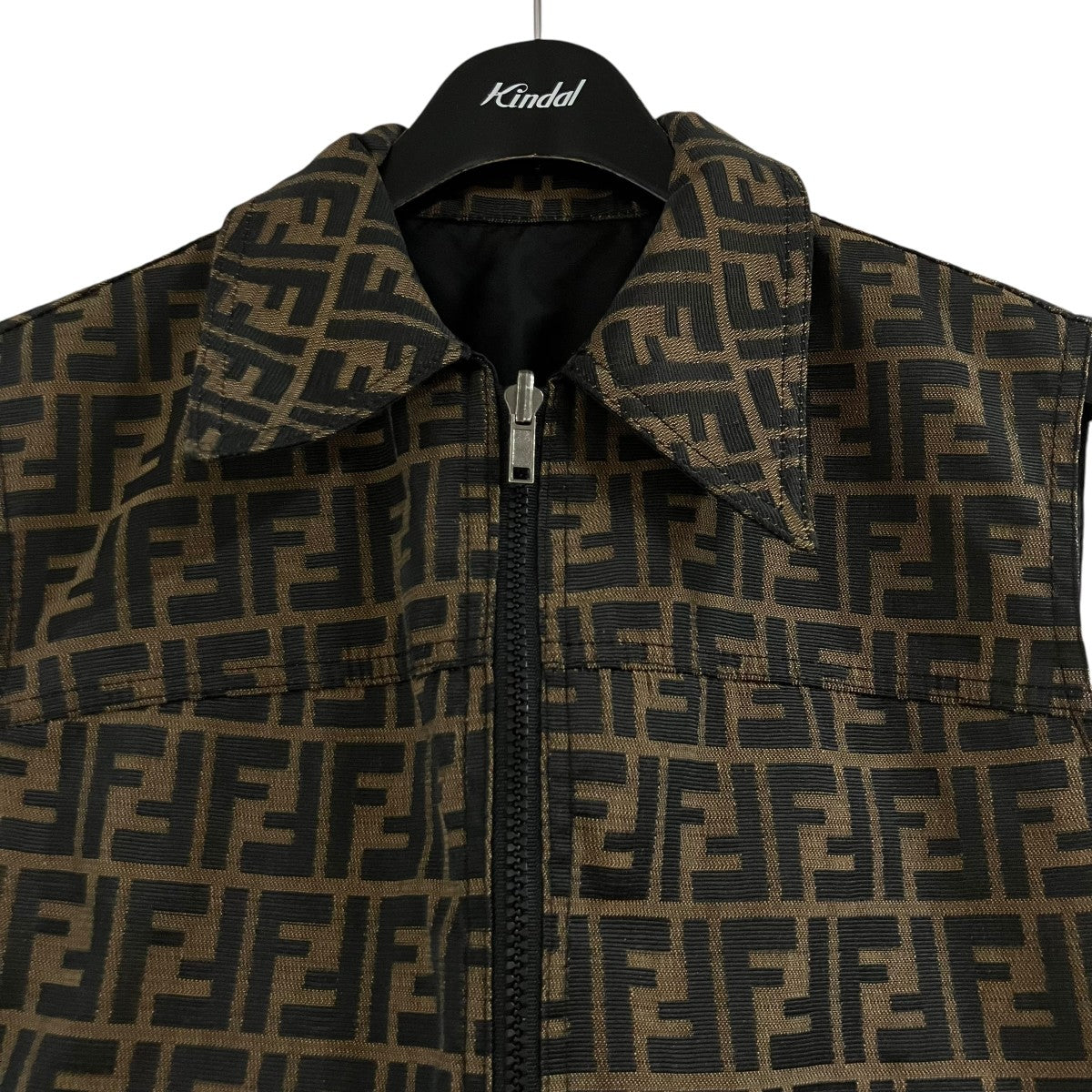 FENDI ジップアップズッカ柄リバーシブルベスト 古着・中古-2枚目のアイテム画像
