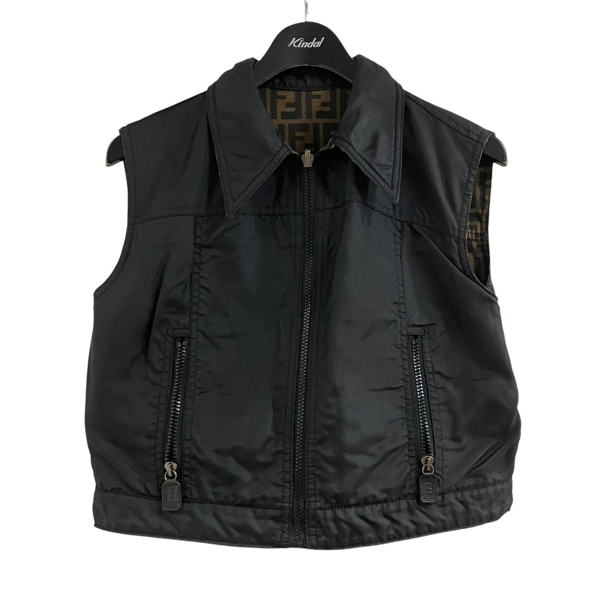 FENDI ジップアップズッカ柄リバーシブルベスト 古着・中古-5枚目のアイテム画像