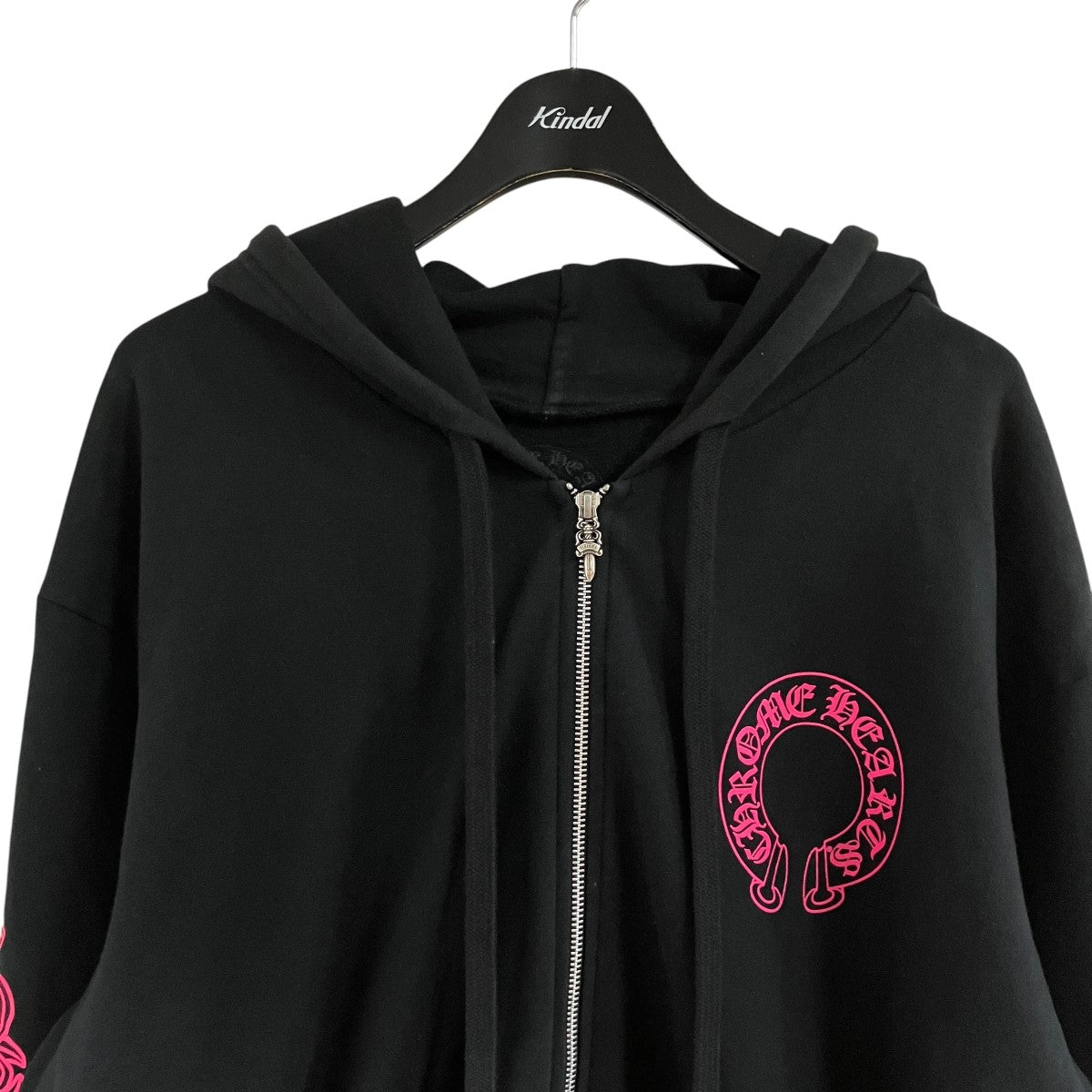 CHROME HEARTS ホースシュープリント袖フローラルジップアップパーカー 古着・中古-2枚目のアイテム画像