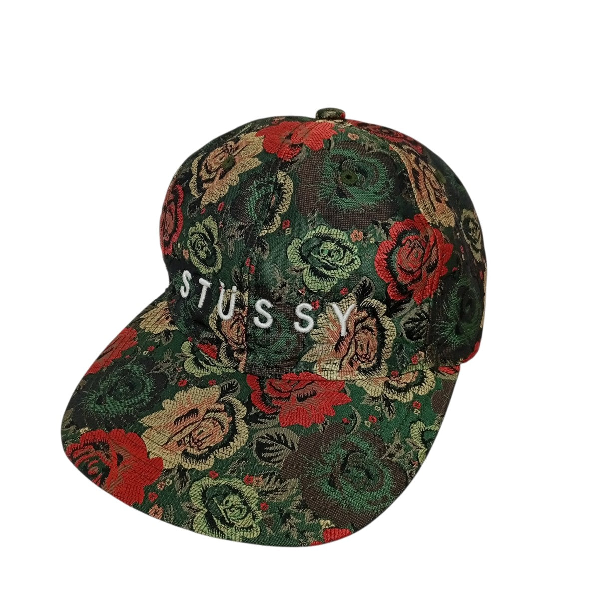stussy ジャガード花柄ロゴキャップ 古着・中古-1枚目のアイテム画像