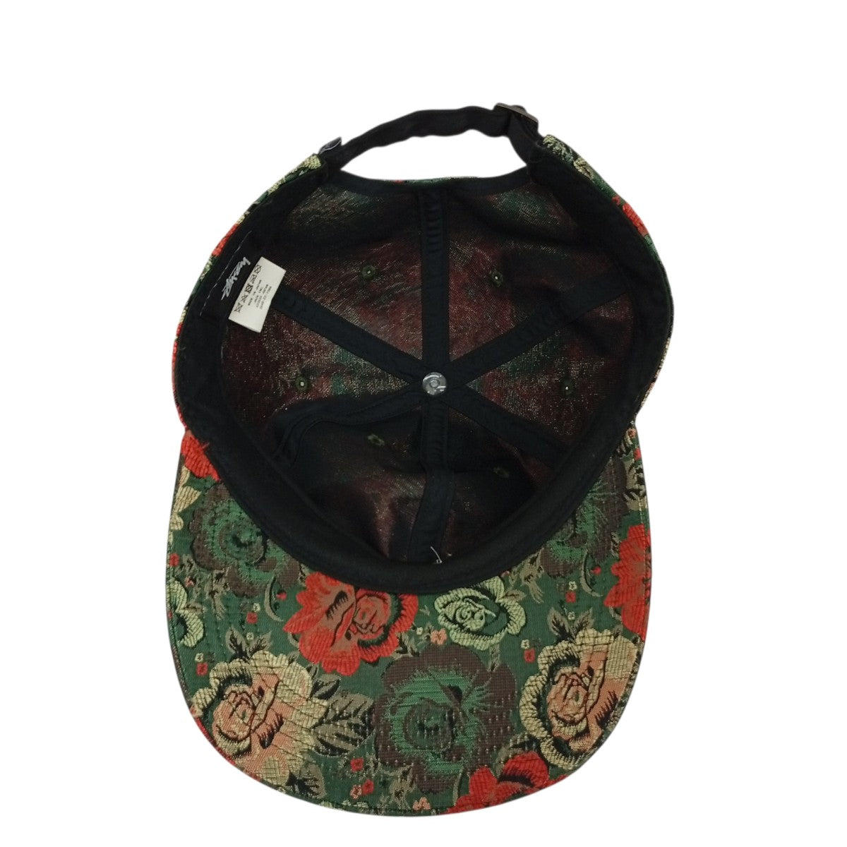 stussy ジャガード花柄ロゴキャップ 古着・中古-5枚目のアイテム画像
