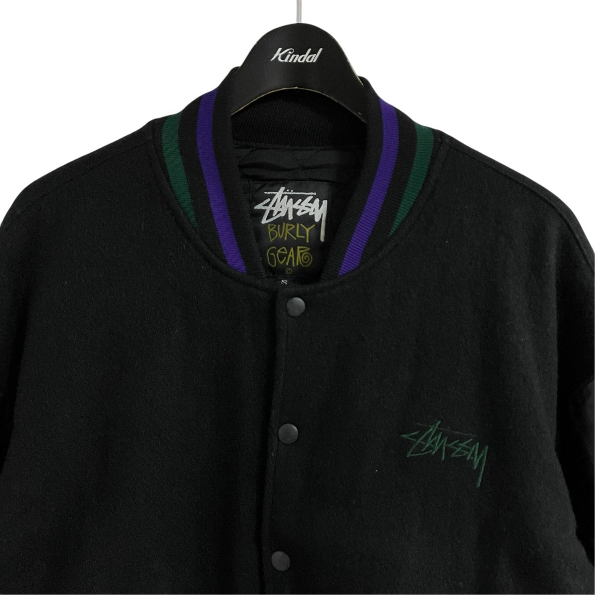 stussy レザー切替ワッペン付スタジャン 古着・中古-2枚目のアイテム画像