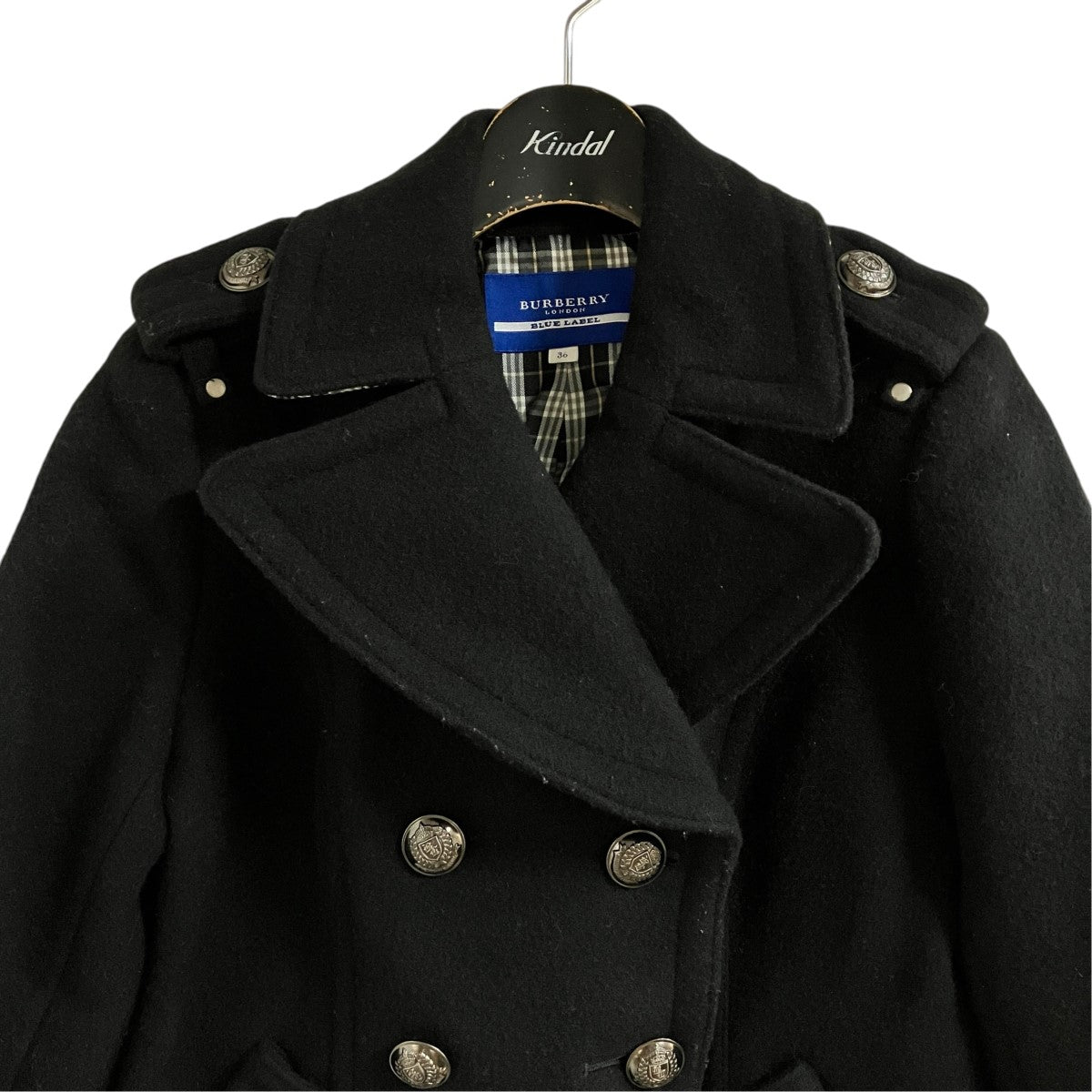 BURBERRY BLUE LABEL メタルボタンPコート 古着・中古-2枚目のアイテム画像