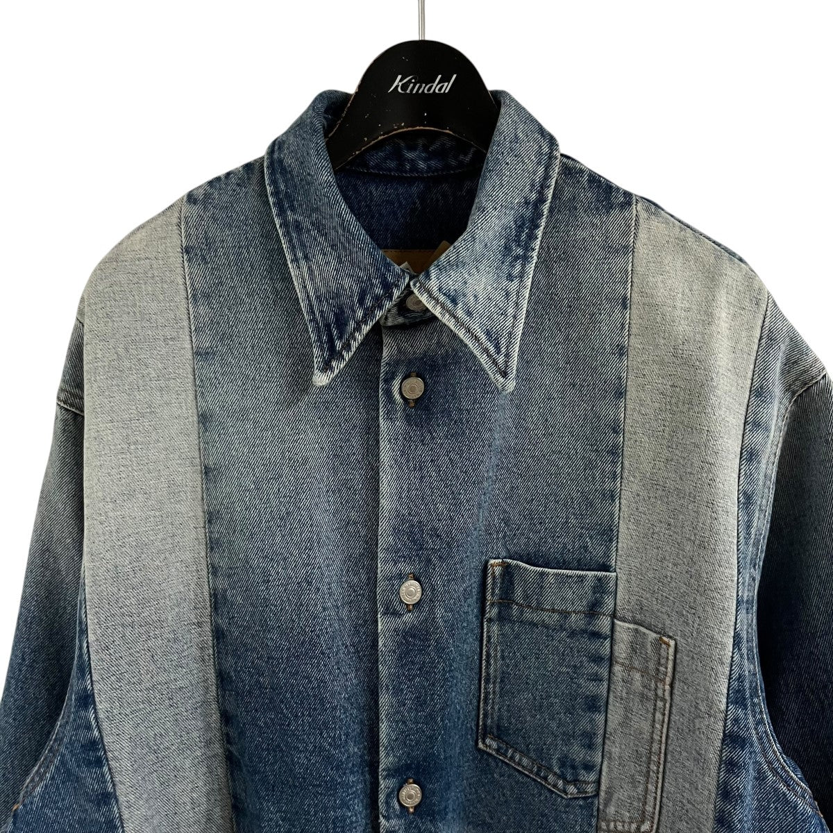 MM6 Maison Margiela リビルドロングデニムシャツワンピース 古着・中古-2枚目のアイテム画像