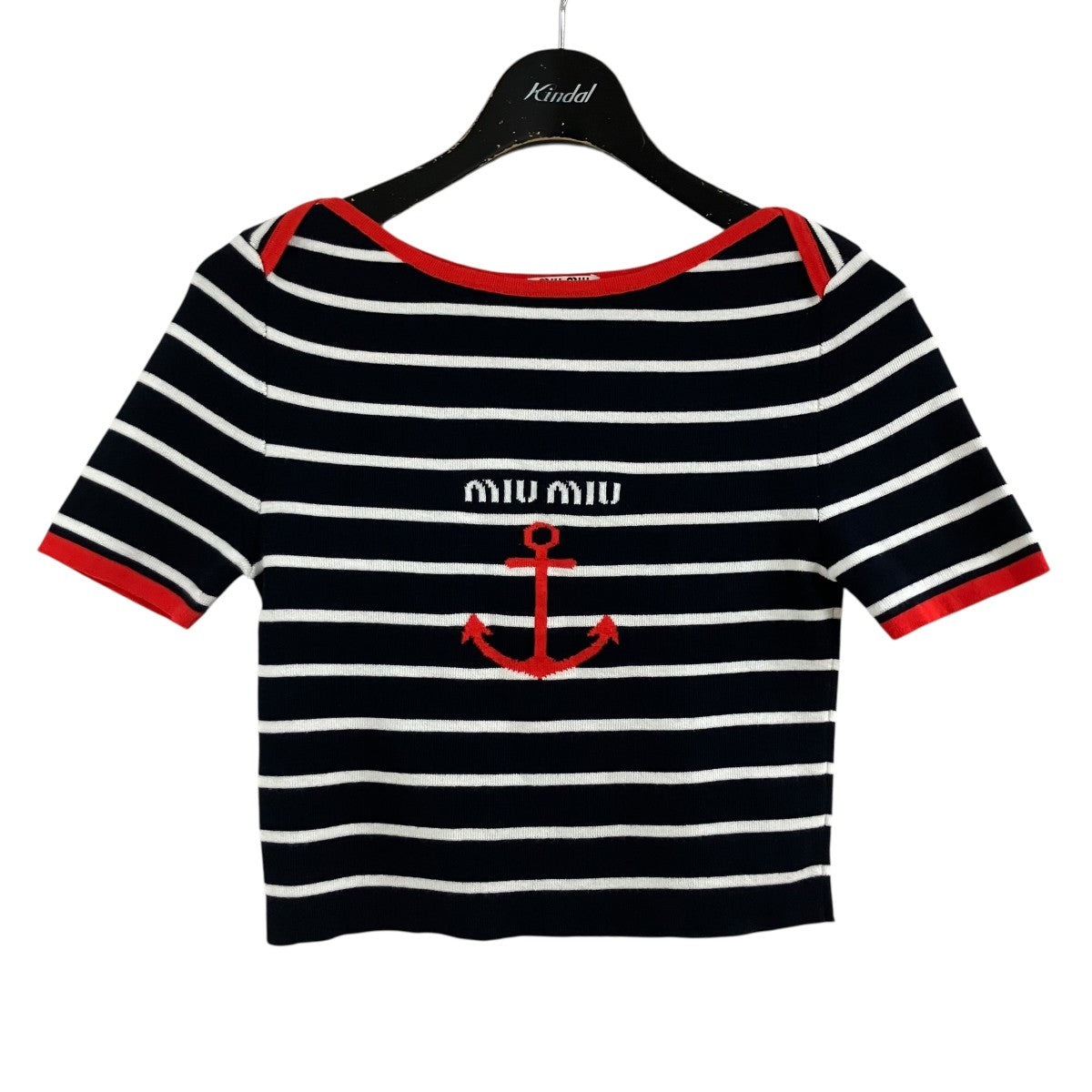 ロゴボーダーニットTシャツ